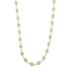 Collier ras du cou émail bleu