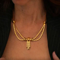 Collier Retro - années 50 - or jaune 18k