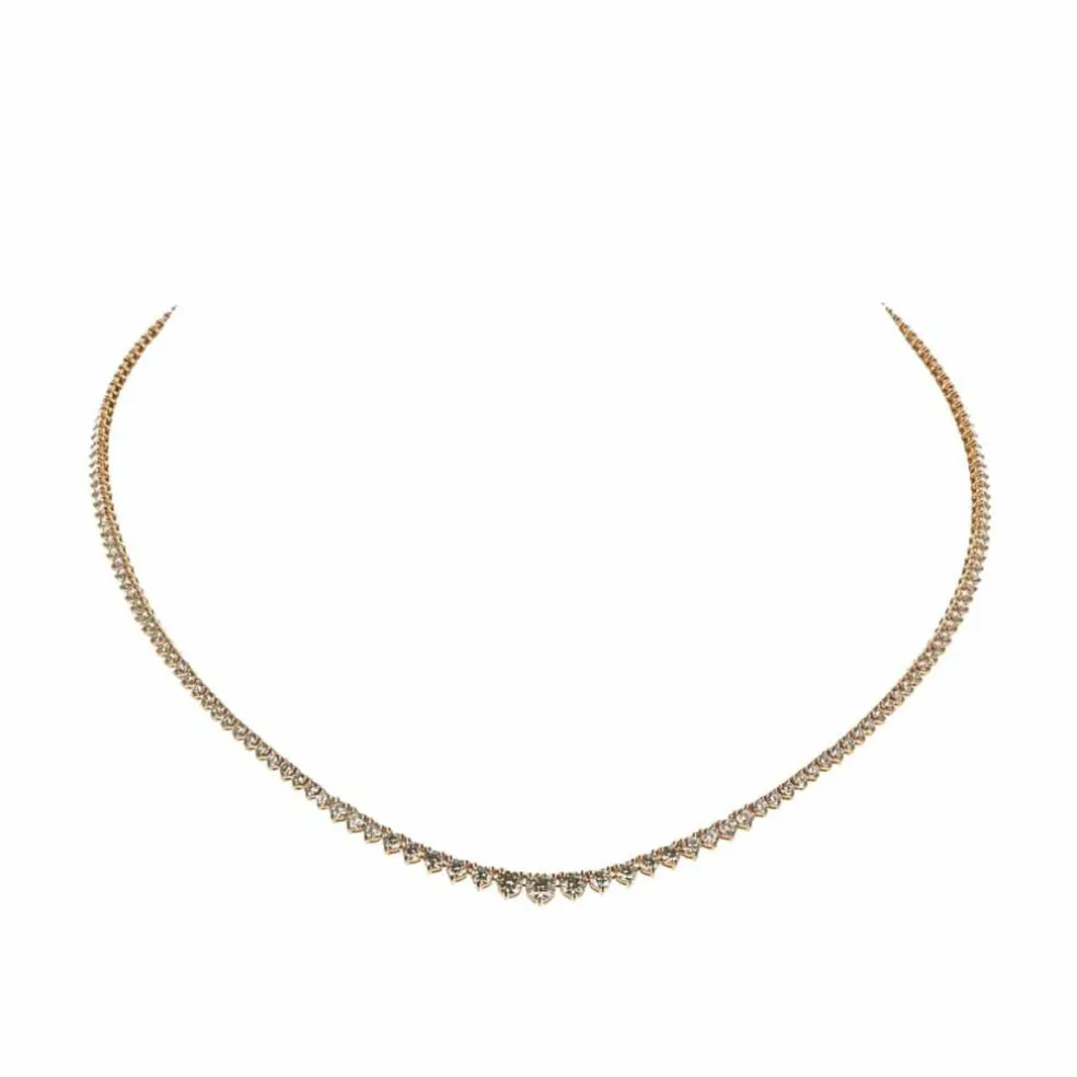 Collier Rivière de Diamants Or Rose 6,60 Carats
