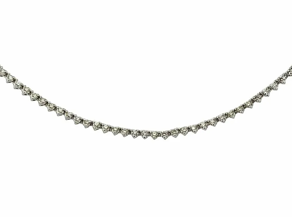 Collier rivière de diamants or blanc