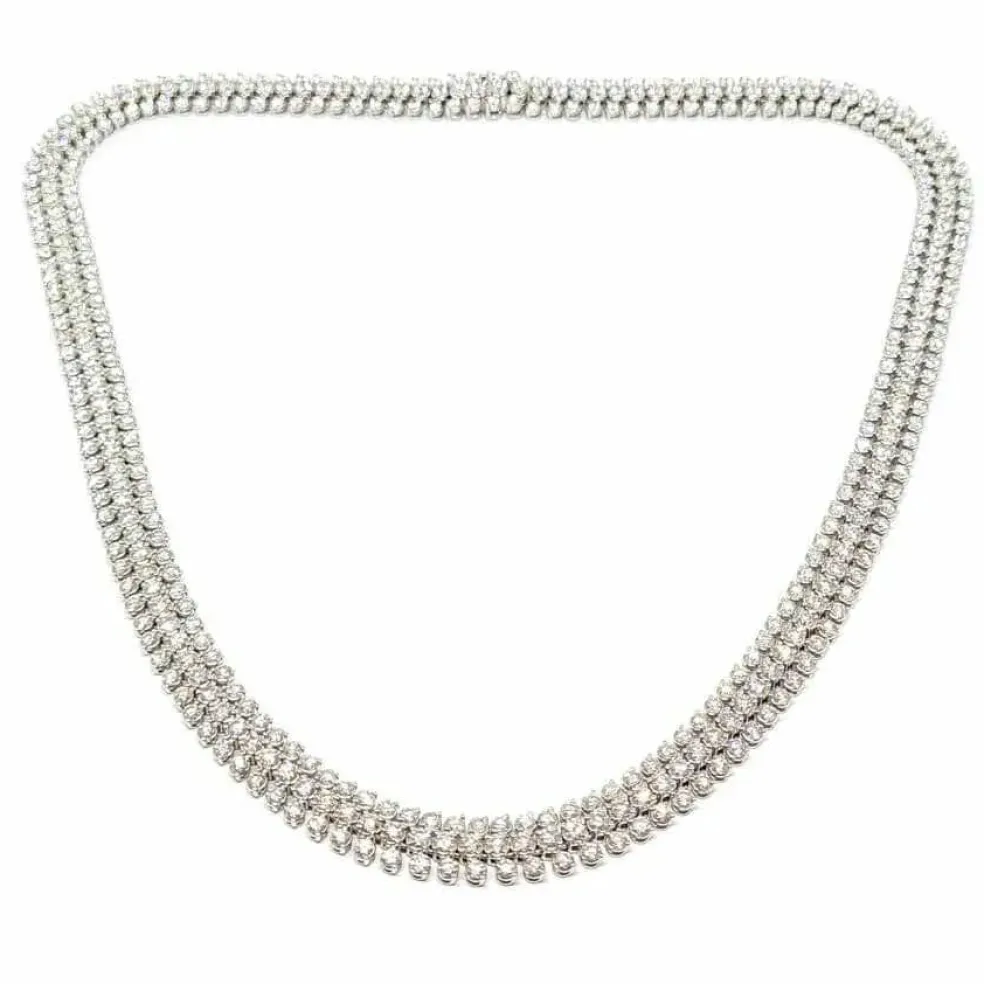 Collier rivière de diamants or blanc