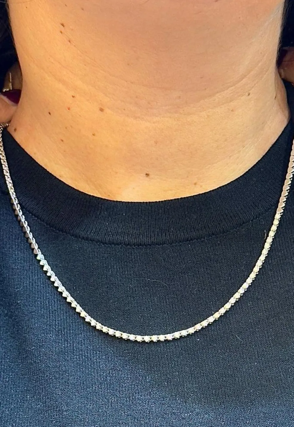 Collier rivière de diamants or blanc