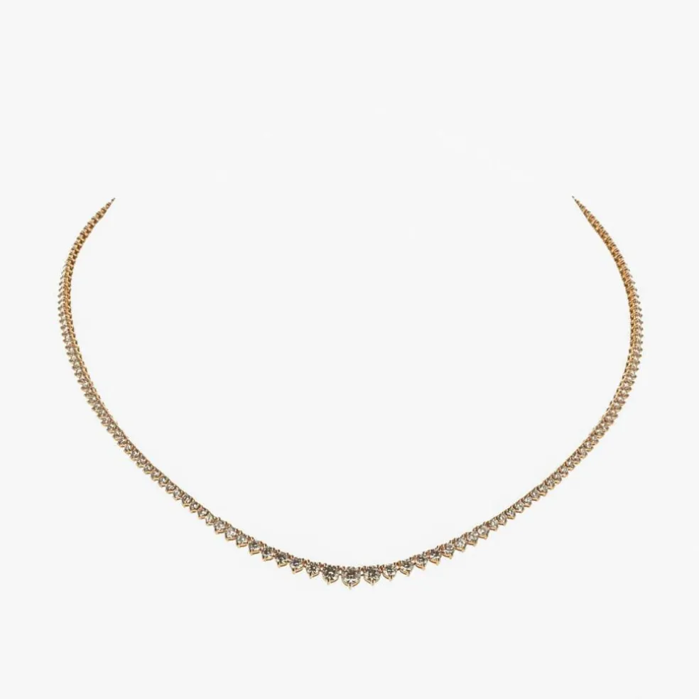 Collier Rivière de Diamants Or Rose 6,60 Carats