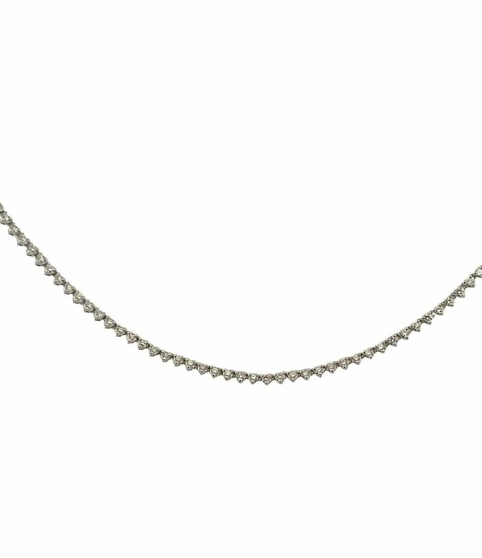 Collier rivière de diamants or blanc