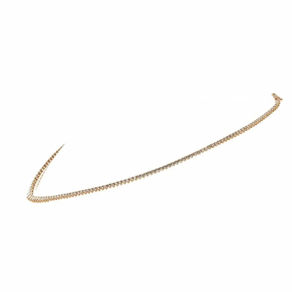 Collier Rivière de Diamants Or Rose 6,60 Carats