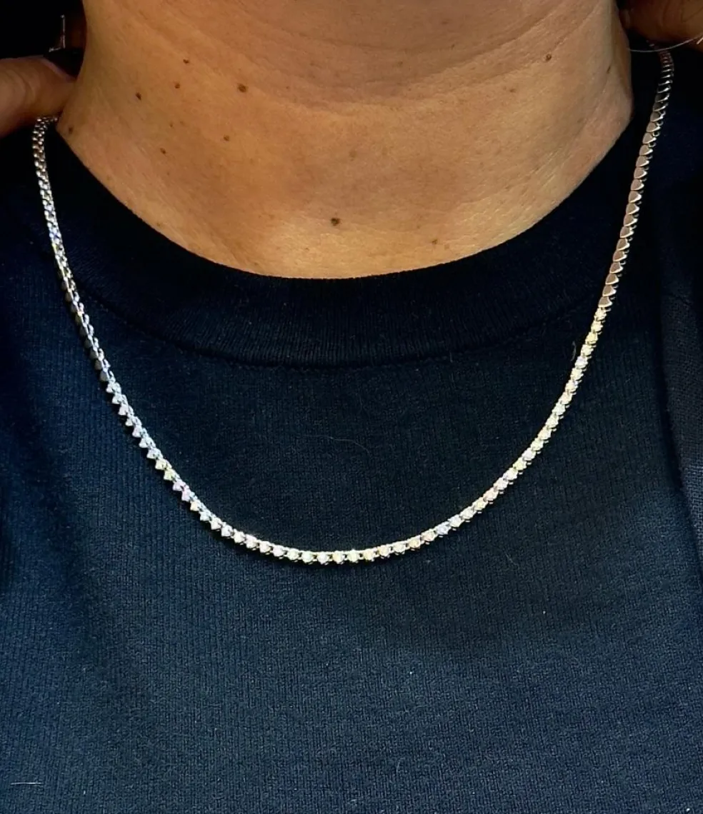 Collier rivière de diamants or blanc