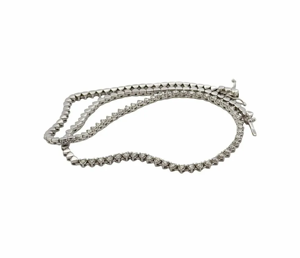 Collier rivière de diamants or blanc