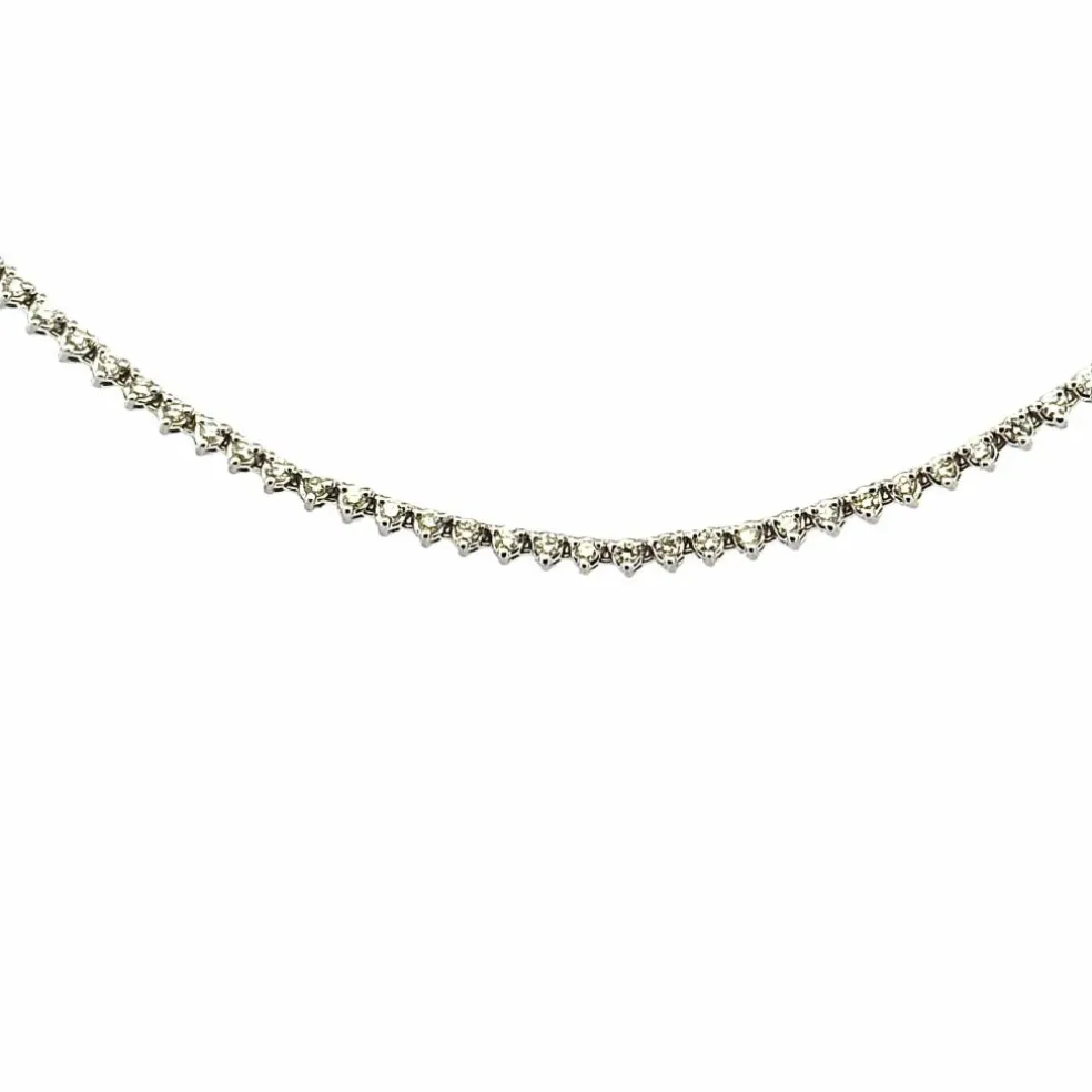 Collier rivière de diamants or blanc