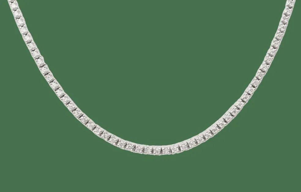 Collier Rivière Diamants Or Blanc