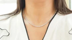 Collier Rivière Diamants Or Blanc