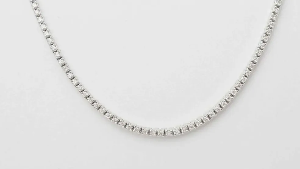 Collier Rivière Diamants Or Blanc