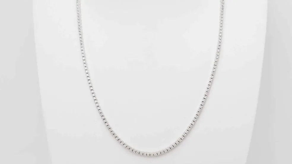 Collier Rivière Diamants Or Blanc