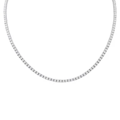 Collier rivière en or blanc, diamants.