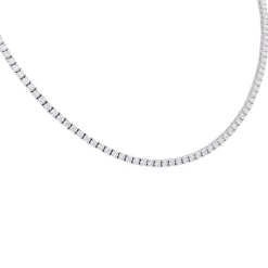 Collier rivière en or blanc, diamants.