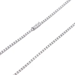Collier rivière en or blanc, diamants.
