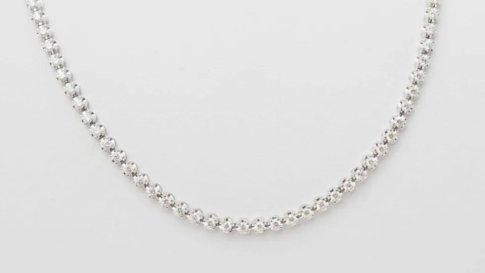 Collier rivière en or blanc et diamants