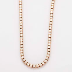 Collier rivière en or rose et diamants