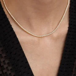Collier rivière en or rose et diamants