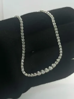 Collier Rivière or blanc et diamants 2,6 ct