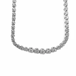 Collier Rivière or blanc et diamants 2,6 ct