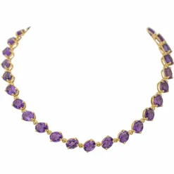 Collier Rivière Or jaune Améthyste