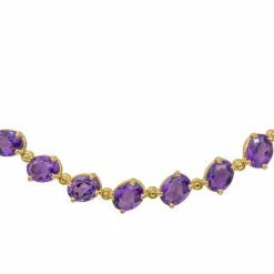 Collier Rivière Or jaune Améthyste