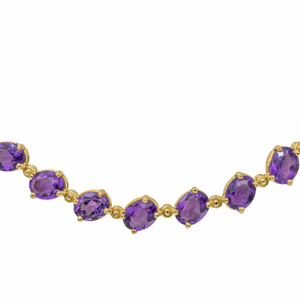 Collier Rivière Or jaune Améthyste