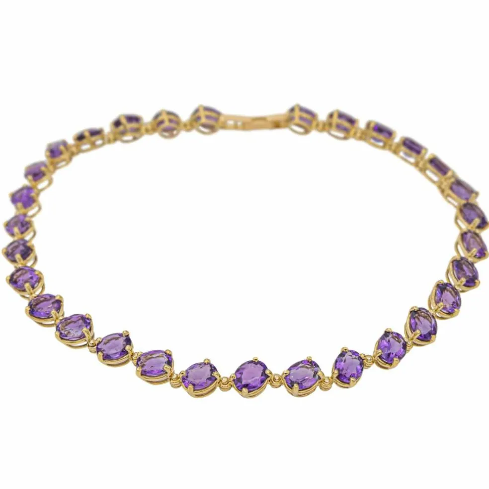 Collier Rivière Or jaune Améthyste