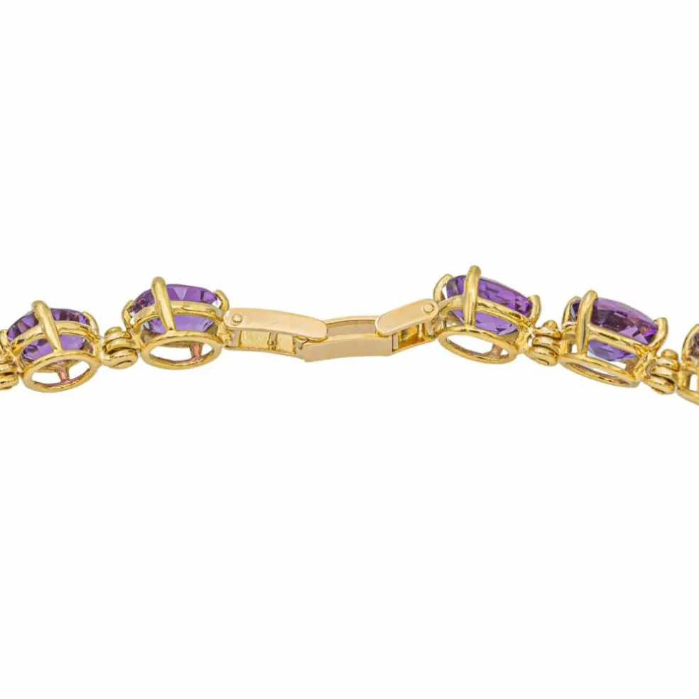 Collier Rivière Or jaune Améthyste