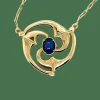Collier rosace Saphir Or jaune