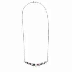 Collier rubis, émeraudes, brillants
