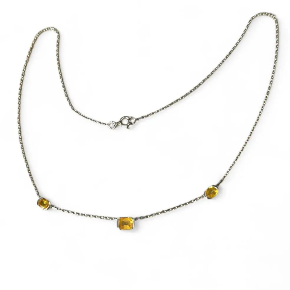 Collier saphirs jaunes