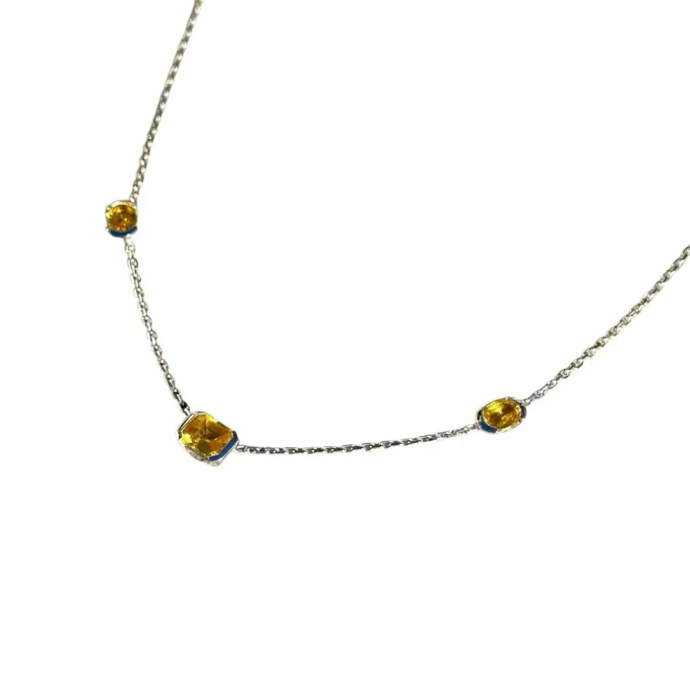 Collier saphirs jaunes
