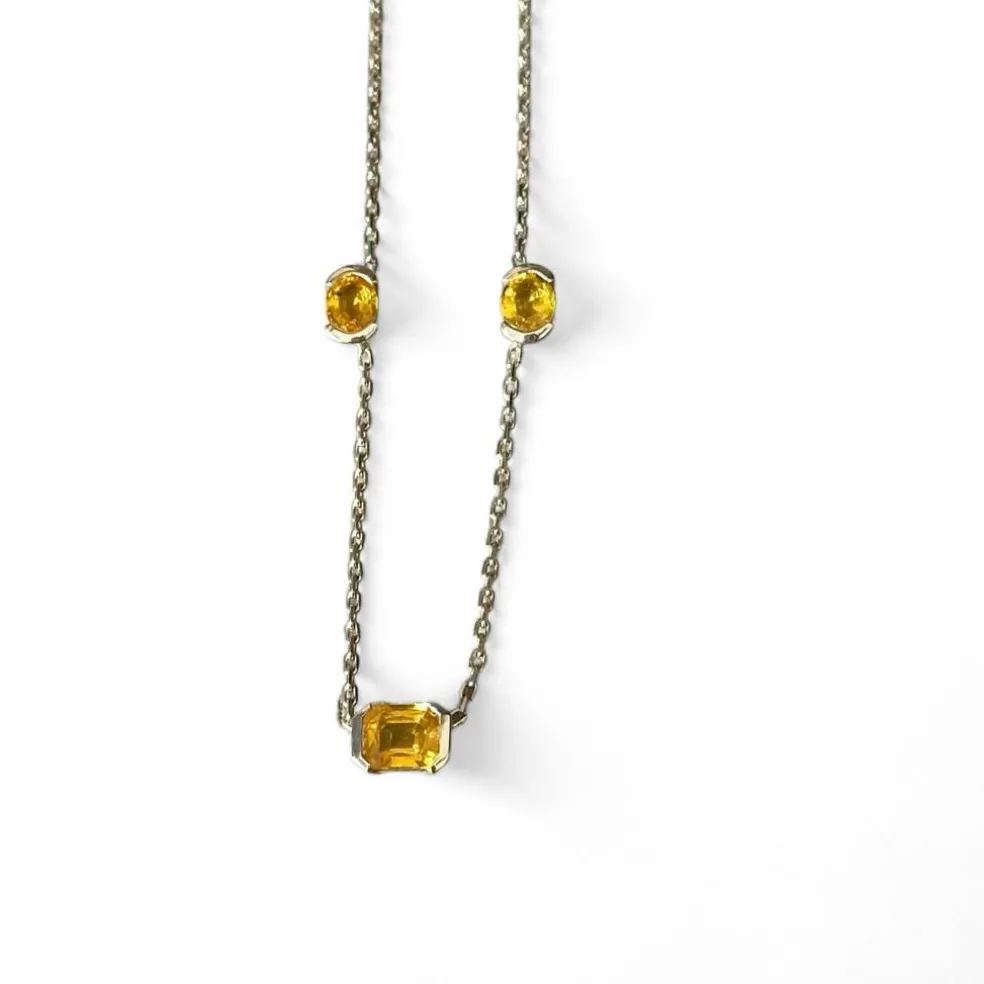Collier saphirs jaunes
