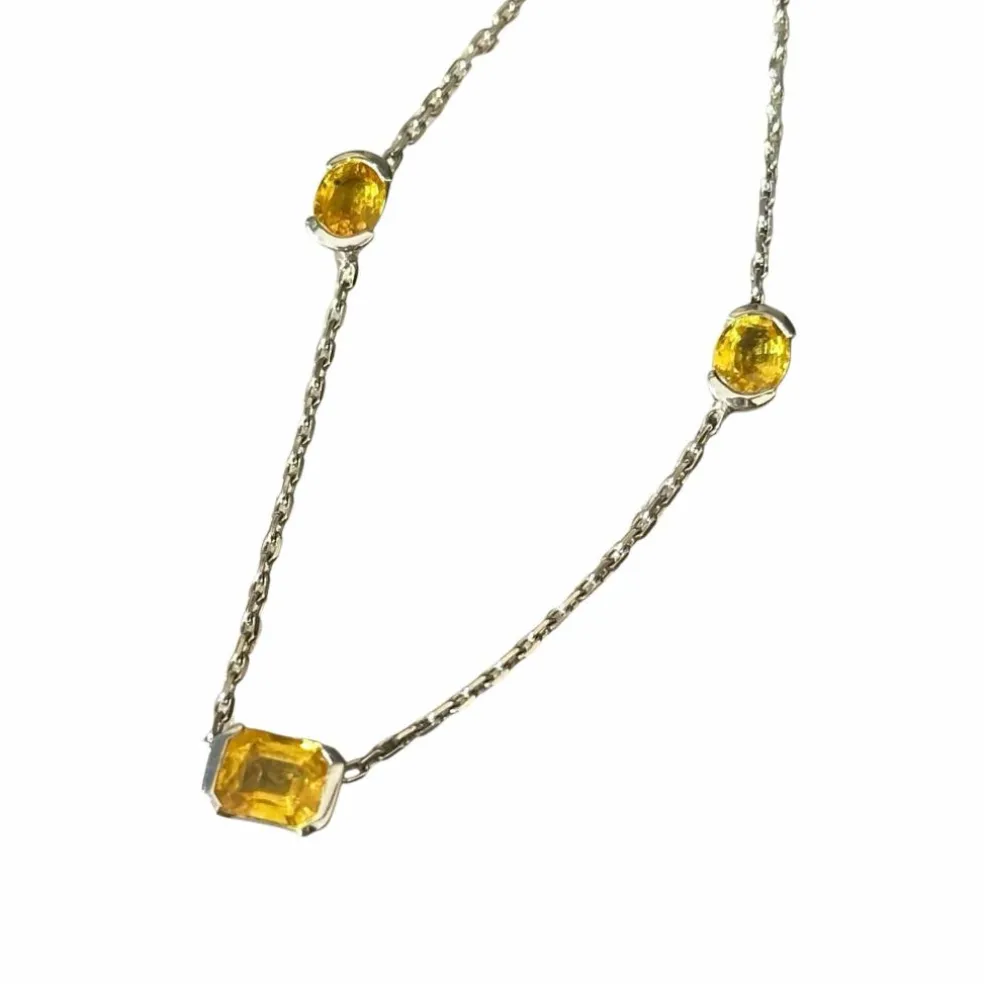 Collier saphirs jaunes