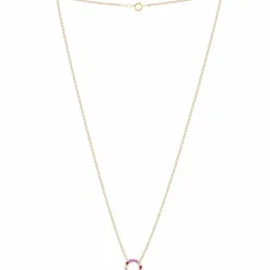 Collier saphirs multi couleurs or rose