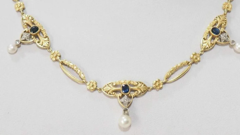 Collier Saphirs, Perles & Diamants