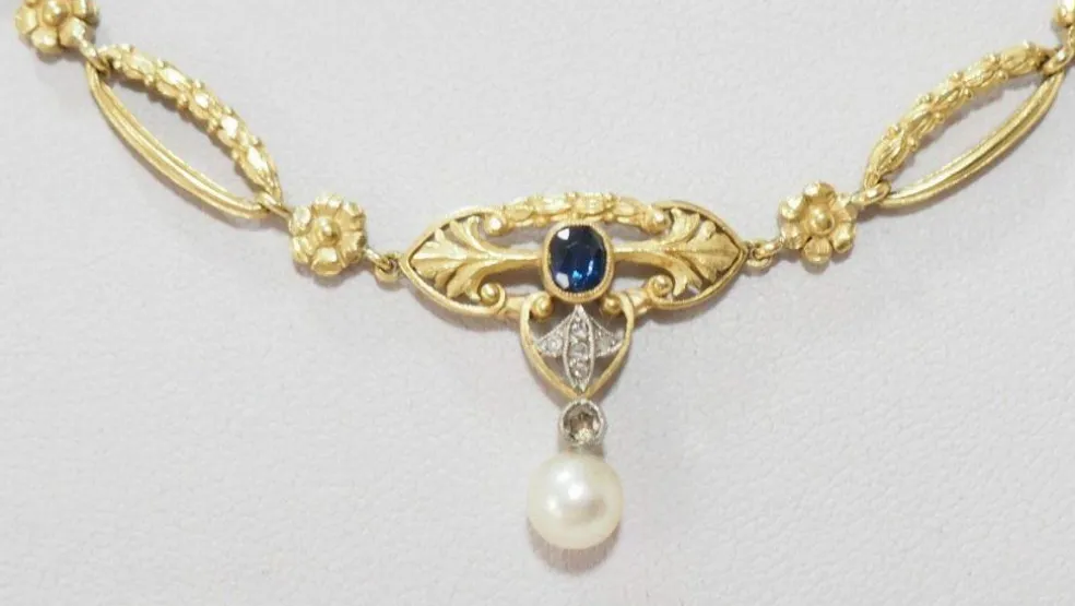 Collier Saphirs, Perles & Diamants