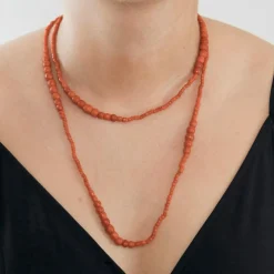 Collier sautoir Corail