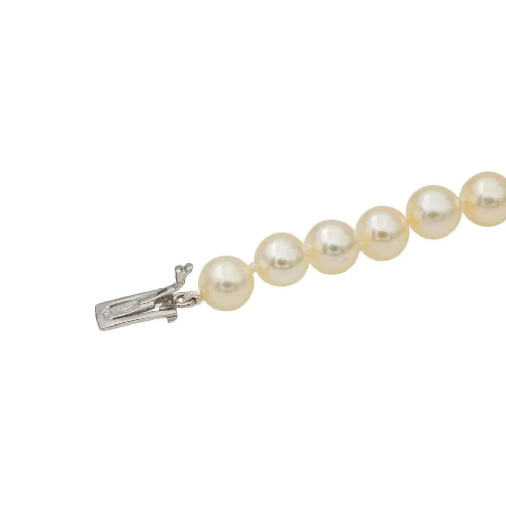 Collier Sautoir Or blanc Perle, Diamant