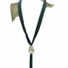 Collier Sautoir topazes London blue, perle baroque, bakélite