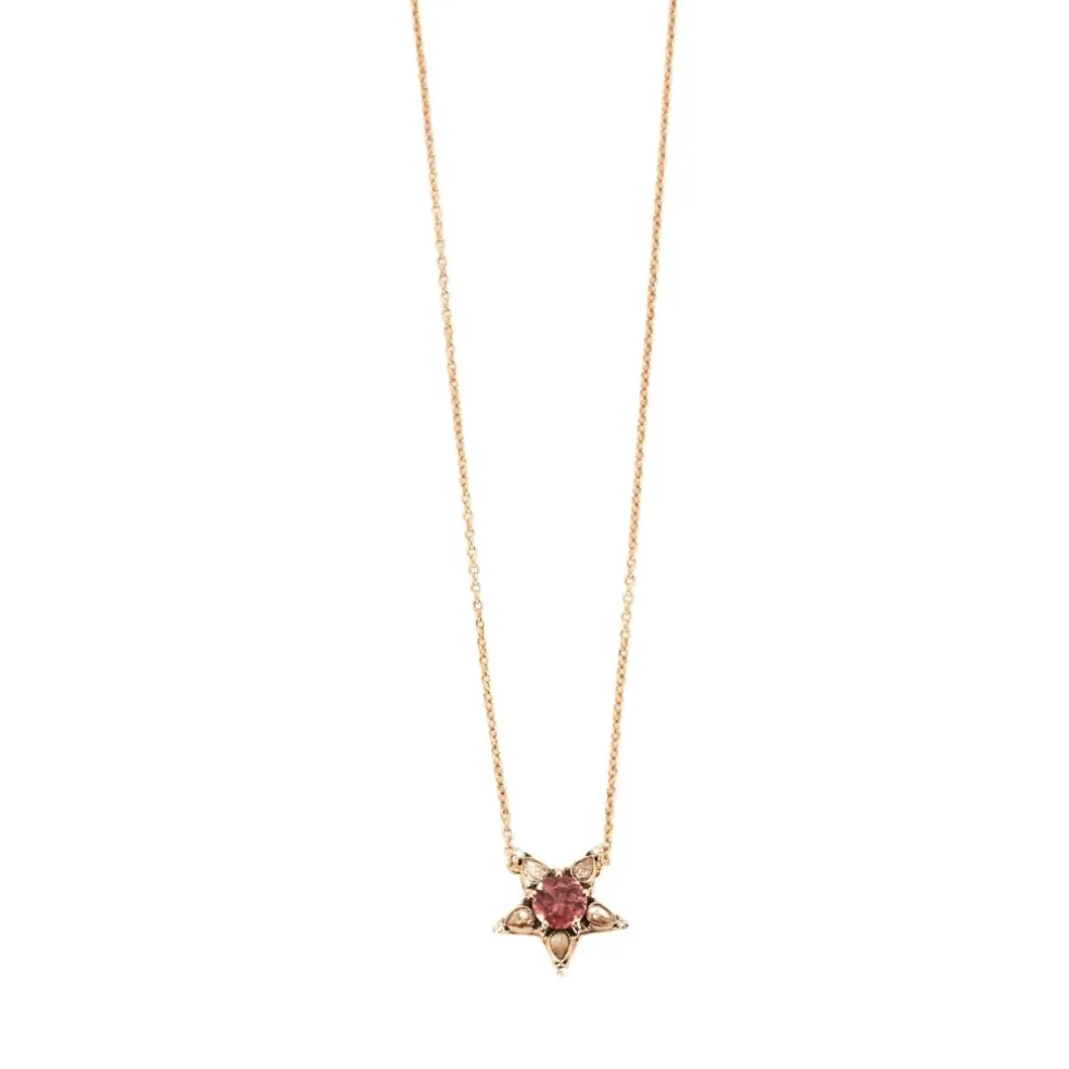 Collier Selim Mouzannar Tourmaline Rose Diamants Or Rose