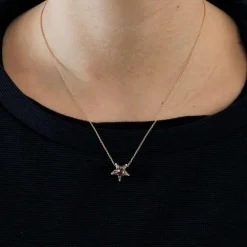 Collier Selim Mouzannar Tourmaline Rose Diamants Or Rose