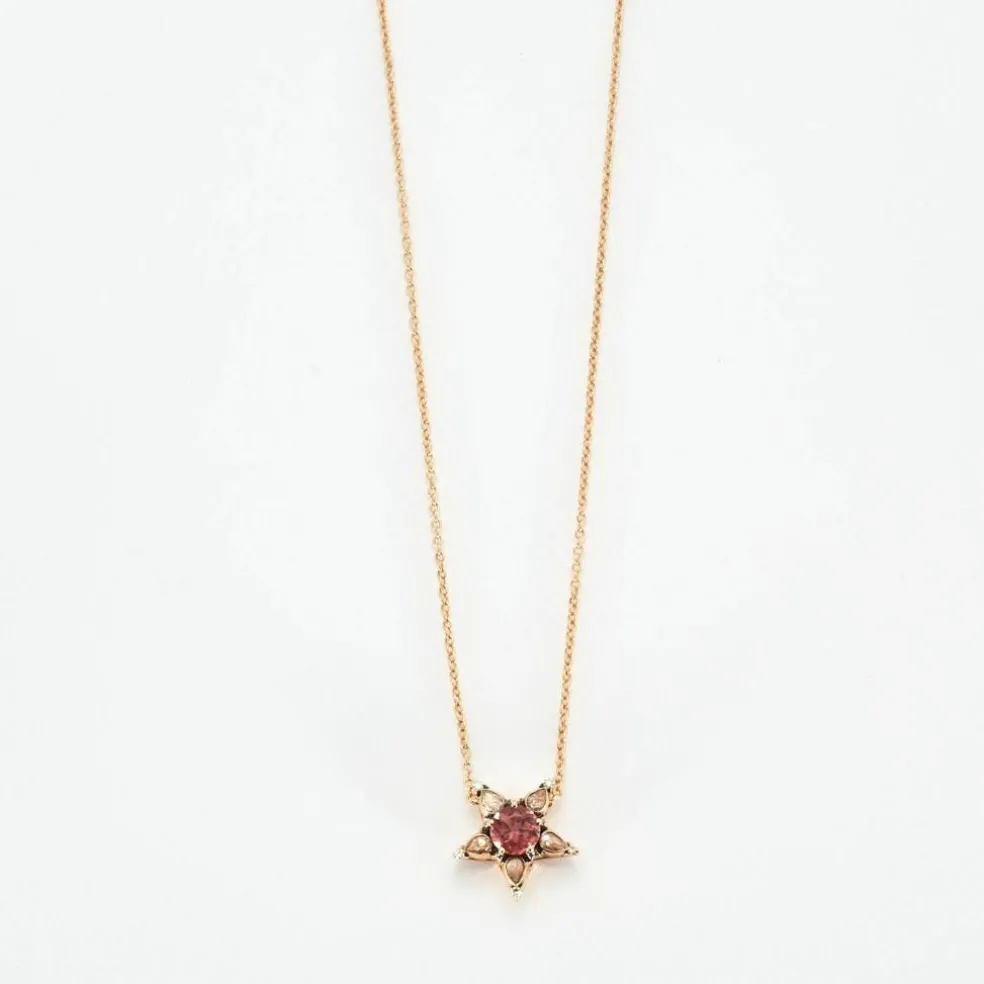 Collier Selim Mouzannar Tourmaline Rose Diamants Or Rose