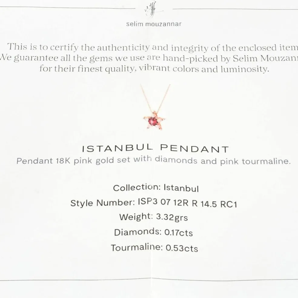 Collier Selim Mouzannar Tourmaline Rose Diamants Or Rose