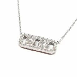 Collier slide or blanc diamants
