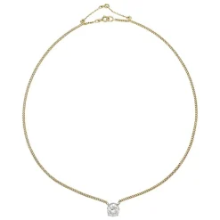 Collier solitaire deux ors diamants de 2,17 carats.