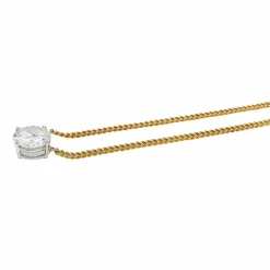 Collier solitaire deux ors diamants de 2,17 carats.