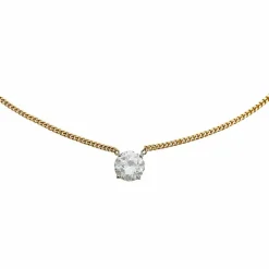 Collier solitaire deux ors diamants de 2,17 carats.