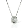 Collier Solitaire diamant et or blanc